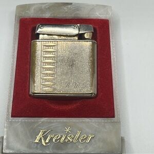 Vintage Kreisler Pocket Lighter with Original Lucite Case Mid Century Accessory